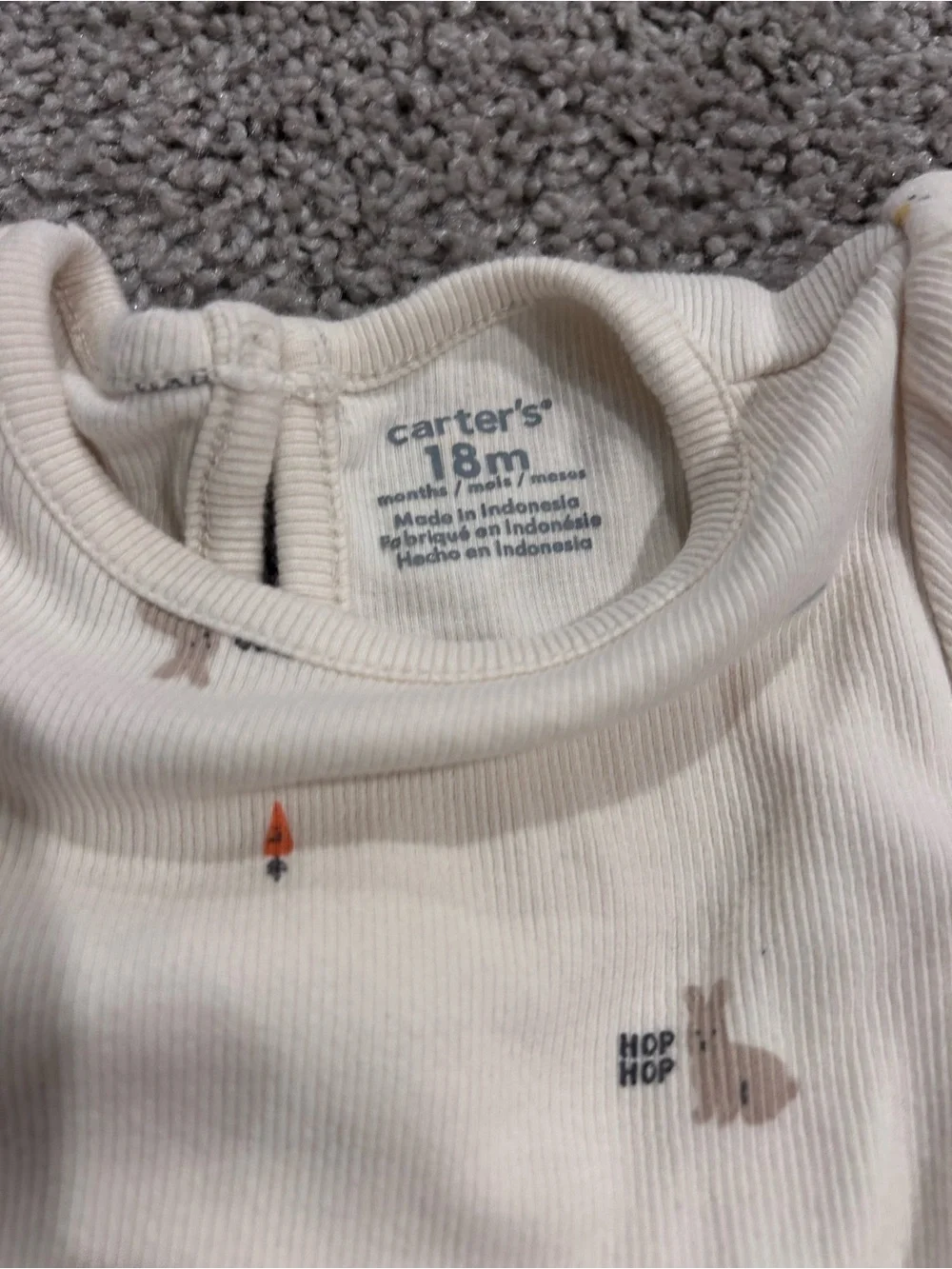 Carter's Pink Pinafore Bunny Dress with Cream Short Sleeve Onesie